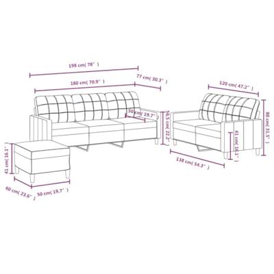 4-delige Loungeset met kussens stof bruin