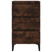Nachtkastje 40x35x70 cm bewerkt hout gerookt eikenkleurig - thumbnail