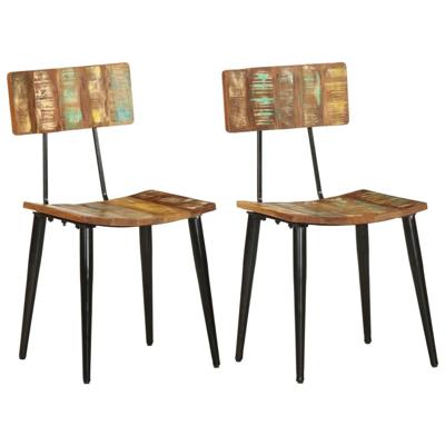 Eetkamerstoelen 2 st massief gerecycled hout