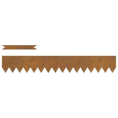 Gazonranden 50 pcs Bruin 100 x 0.5 x 15 cm Cortenstaal