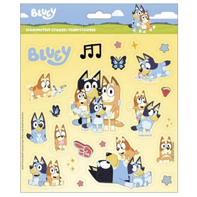Bluey Foam Stickers met Glittereffect