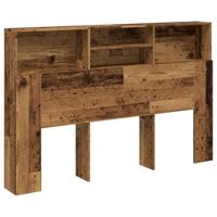 Hoofdbordkast 160x19x103,5 cm bewerkt hout oud houtkleurig - thumbnail