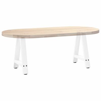 Eettafelpoten 2 st A-vormig 80x(72-73) cm staal wit - thumbnail