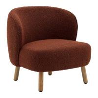 Kave Home Fauteuil 'Ulit' Bouclé, kleur Terracotta - thumbnail