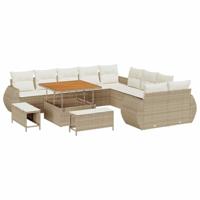Tuinbankenset 13 pcs Beige poly rattan - thumbnail