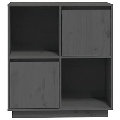 Dressoir 74x35x80 cm massief grenenhout grijs