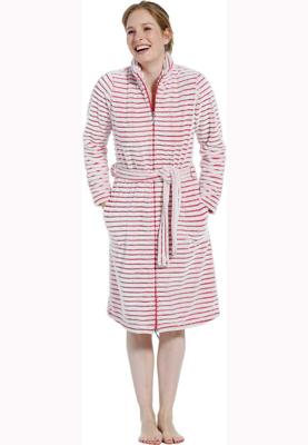 Rits badjas met roze strepen-2xl