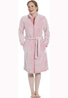 Rits badjas met roze strepen-2xl - thumbnail