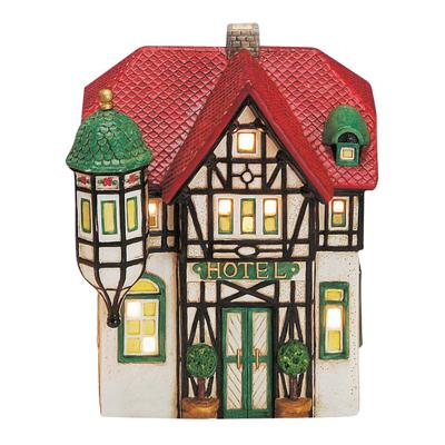 Wurm Lichthaus "Hotel" van porselein, kleurrijk (B/H/D) 15x19x12cm