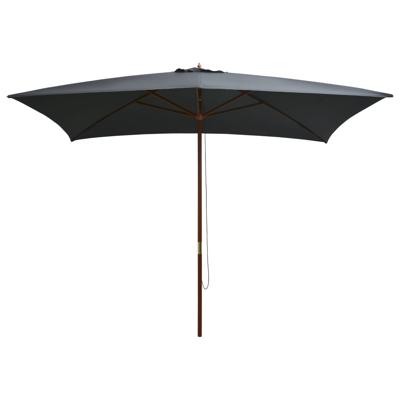 Parasol met houten paal 200x300 cm antraciet