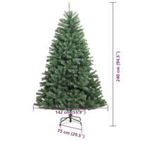 VidaXL Kunstmatige inklapbare kerstboom groen 240 cm pvc en metaal - thumbnail