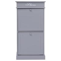 Schoenenkast 50x28x98 cm paulowniahout grijs - thumbnail