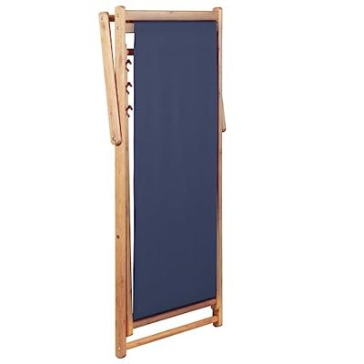 Strandstoel inklapbaar stof en houten frame blauw