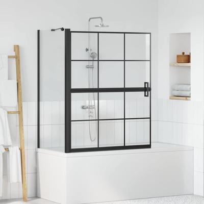 Bad Douche Scherm Zwart en transparant 100 x 67 x 129.5 cm