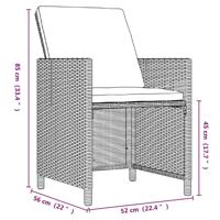 9-delige Tuinset met kussens poly rattan beige - thumbnail