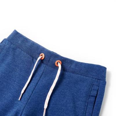 Kindershorts met trekkoord 116 gemleerd donkerblauw