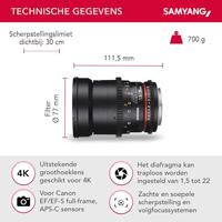 Samyang 35mm T1.5 ED AS UMC II Canon VDSLR - thumbnail