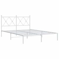 Bedframe met hoofdbord metaal wit 140x190 cm - thumbnail