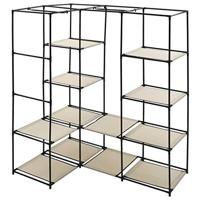 Hoekkledingkast 130x87x169 cm crème - thumbnail