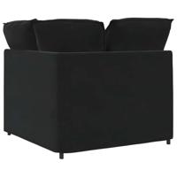 Modulaire hoekmodule bank met kussens 100 cm zwart - thumbnail