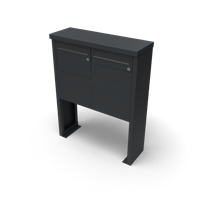 Multibox brievenbus 2 breed 2 hoog zwart IV Geroba - Geroba - thumbnail