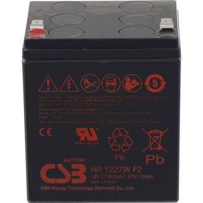 CSB Battery HR 1227W high-rate Loodaccu 12 V 6.2 Ah Loodvlies (AGM) (b x h x d) 90 x 106 x 70 mm Kabelschoen 6.35 mm, Kabelschoen 4.8 mm Onderhoudsvrij, CSB Battery HR 1227W high-rate Loodaccu 12 V 6.2 Ah Loodvlies (AGM) (b x h x d) 90 x 106 x 70 mm Kabelschoen 6.35 mm, Kabelschoen 4.8 mm Onderhoudsvrij,
