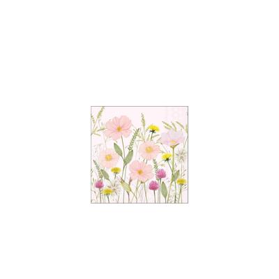 Servetten 25cm pastel flowers roze