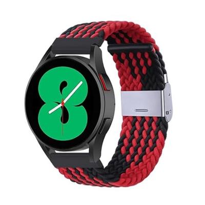 Braided nylon bandje - Rood / zwart - Xiaomi Redmi Watch 5 Active / Redmi Watch 5 Lite