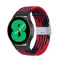 Braided nylon bandje - Rood / zwart - Xiaomi Redmi Watch 5 Active / Redmi Watch 5 Lite - thumbnail