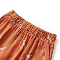 Kinderrokje met paardenprint 104 cognackleurig - thumbnail