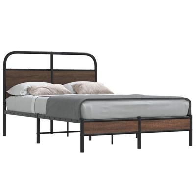 Bedframe zonder matras bewerkt hout bruin eikenkleur 120x190 cm