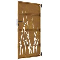 Poort 85x200 cm grasontwerp cortenstaal - thumbnail