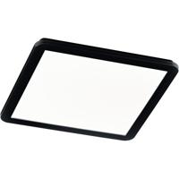 LED Plafondlamp Badkamer - Vierkant 22W - Dimbaar - IP44 - Mat Zwart - thumbnail