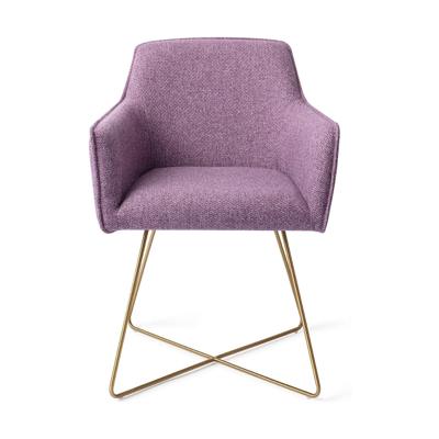 Jesper Home Eetkamerstoel 'Hofu' Cross Gold, kleur Violet Daisy