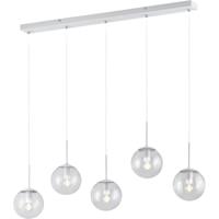 LED Hanglamp - Trion Balina - E14 Fitting - 5-lichts - Rechthoek - Mat Wit - Aluminium - thumbnail