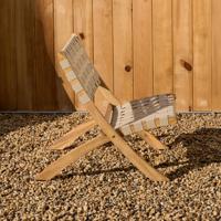 Kave Home Fauteuil 'Chabeli' Acaciahout, kleur Crème - thumbnail