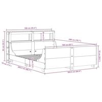 Bedframe zonder matras massief grenenhout 160x200 cm - thumbnail