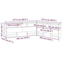 Opberghoofdbord met plank Sonoma eiken 200 cm Bewerkt hout - thumbnail
