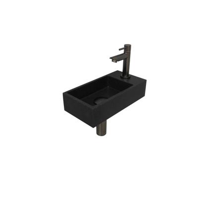 INK - Fonteinpack Quartz Rechts incl. Fonteinkraan - Design Sifon - Design Plug en Montageset - 360x180x90 Mm - Zwart