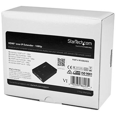 Startech.Com Extender HDMI via Ip con Hub USB a 2 poorten, 1080P