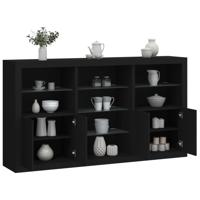 Dressoir met LED-verlichting 181,5x37x100 cm zwart - thumbnail