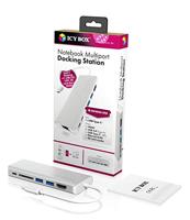 ICY BOX IB-DK4034-CPD Bedraad USB 3.2 Gen 1 (3.1 Gen 1) Type-C Zilver, Wit - thumbnail