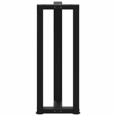Console tafelpoten 2 st T-vormig 25x28x(72-73) cm staal zwart