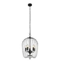 Searchlight KroonluchterShower zwart met kristal - 30216-5BK - thumbnail
