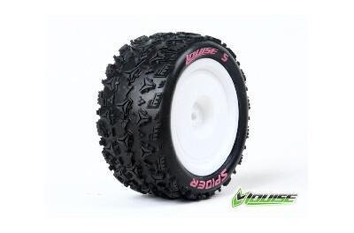 Louise E-SPIDER Banden Set - Soft - Velgen Wit - Hex 12mm - 4WD Achter Louise E-SPIDER Banden Set - Soft - Velgen Wit - Hex 12mm - 4WD Achter