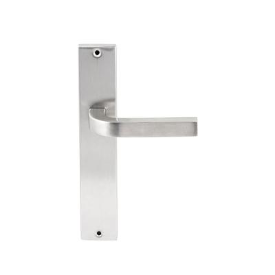 Hardbrass Deurkruk Osaka op rechthoekig langschild blind - RVS