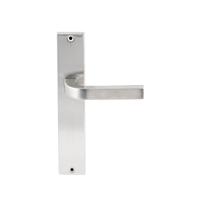 Hardbrass Deurkruk Osaka op rechthoekig langschild blind - RVS - thumbnail