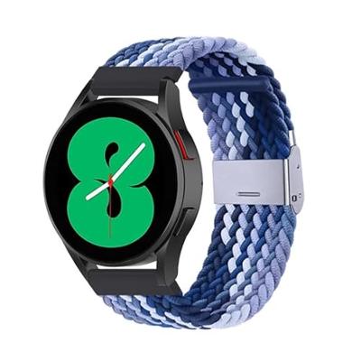 By Qubix - Compatible met Garmin Vivoactive 4 - Vivoactive 4L - Braided nylon bandje - Blauw gemêleerd - Compatible Garmin bandje - Bandbreedte: 22mm