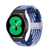 By Qubix - Compatible met Garmin Vivoactive 4 - Vivoactive 4L - Braided nylon bandje - Blauw gemêleerd - Compatible Garmin bandje - Bandbreedte: 22mm - thumbnail