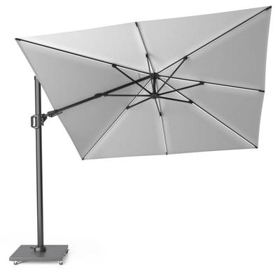 Platinum | Zweefparasol Challenger T² Glow 300 x 300 cm | Lichtgrijs